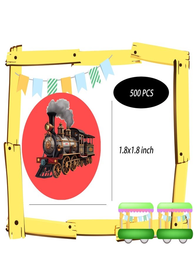 PIBIPAID 500 Pcs Train Party Roll Stickers-Transportation Traffic Baby Shower Birthday Party Favors Supplies Decorations Goodie Bag Stuffers Prize Labels - Image 2